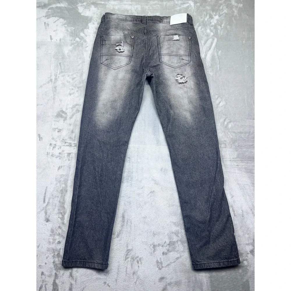Southpole Distressed Denim Jeans Men's Sz 34 Black Gray‎ Ripped Grunge Western